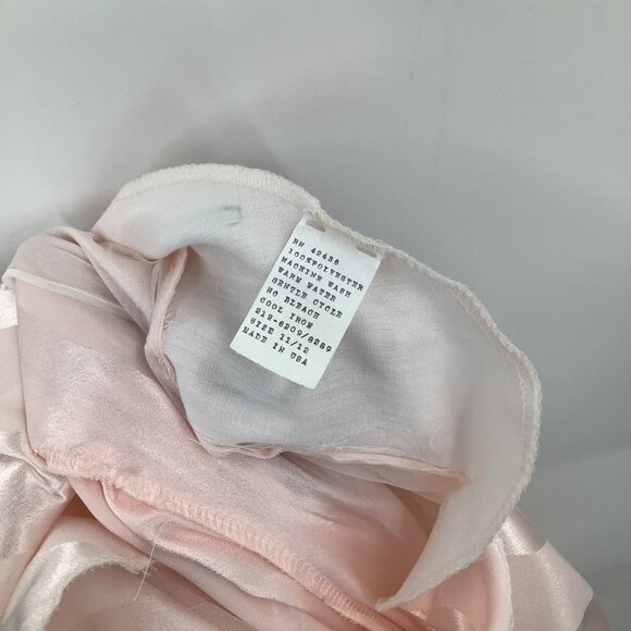 Alexis Women's Pink 11/12 Satin Stripe Blouson Puffed Shoulder Dress 80’s Vtg - Picture 9 of 9